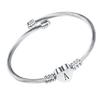 Titanium Steel Bracelet Elegant Classic Simple Design Letter A Heart Shape Bracelet for Women