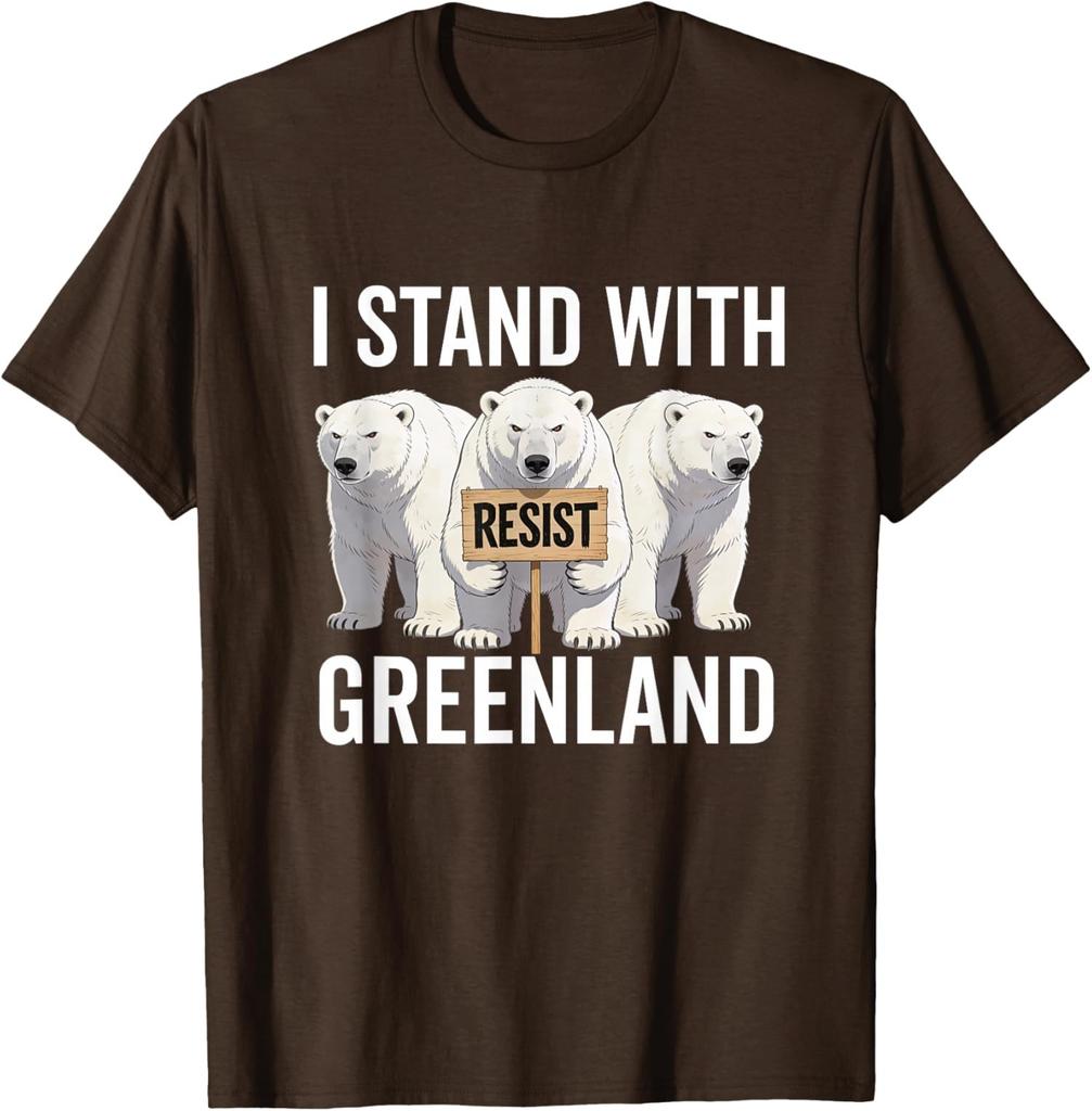Ich stehe mit Grönland Protest Eisbär Grönland Unisex T-Shirt