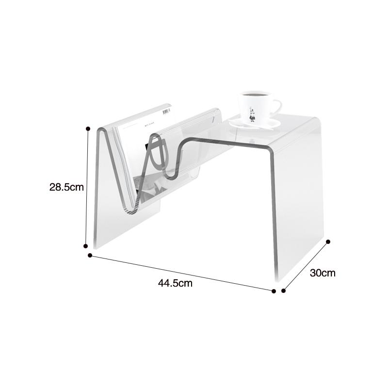Modern Acrylic Sofa Side Table Transparent Nordic Minimalist Coffee Table with Creative Magazine Rack Small Desk for Living Room