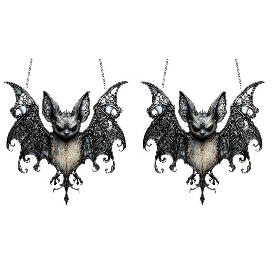 2Pcs Halloween Sun Catcher 2D Acrylic Witch Hat Hanging Ornament