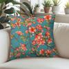 Coral Bloom square Jacquard Pillow Cover for Sofa Office Waist Cushion Cover Home Decorative Pillowcase