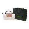 Longchamp Le Pliage 17 Drukknoop Ritssluiting Korte Handgreep Tas Met Leerafwerking Dames handtassen Beige 34175089p71