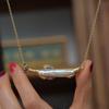 Summer Blue Zircon Fish Pendant Necklace with Rhinestone Enamel