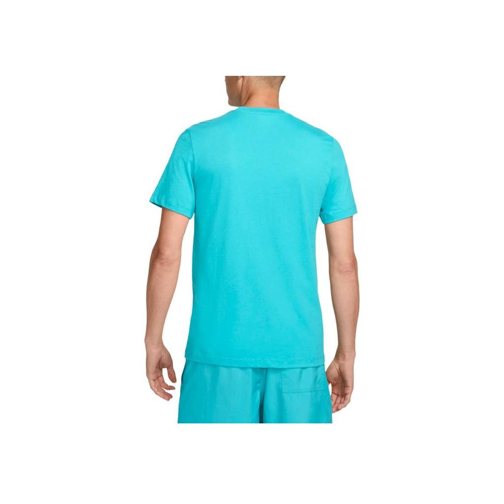 Nike Sportswear Logo Print Comfortable Versatile Crew Neck Short Sleeve T-Shirt Men Tops Blue FZ9996-345