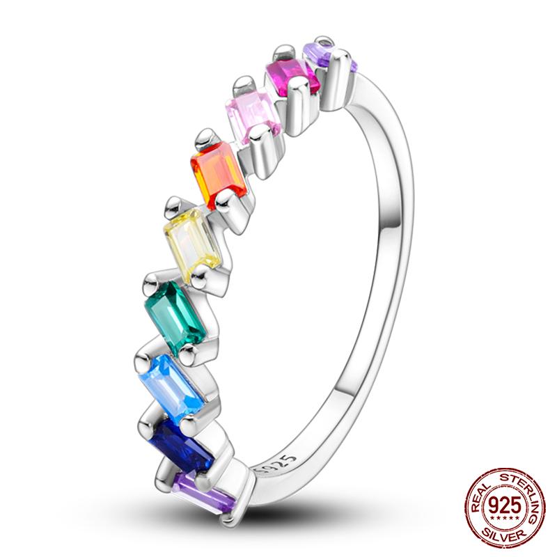 Original Design 925 Silver Blue Zircon For Ring Fit Women Wedding Wedding Wedding Engagement Silver Gift