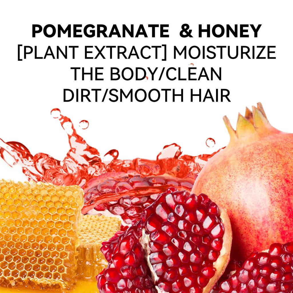 Medový červený granátový jablečný sprchový gel tři v jednom