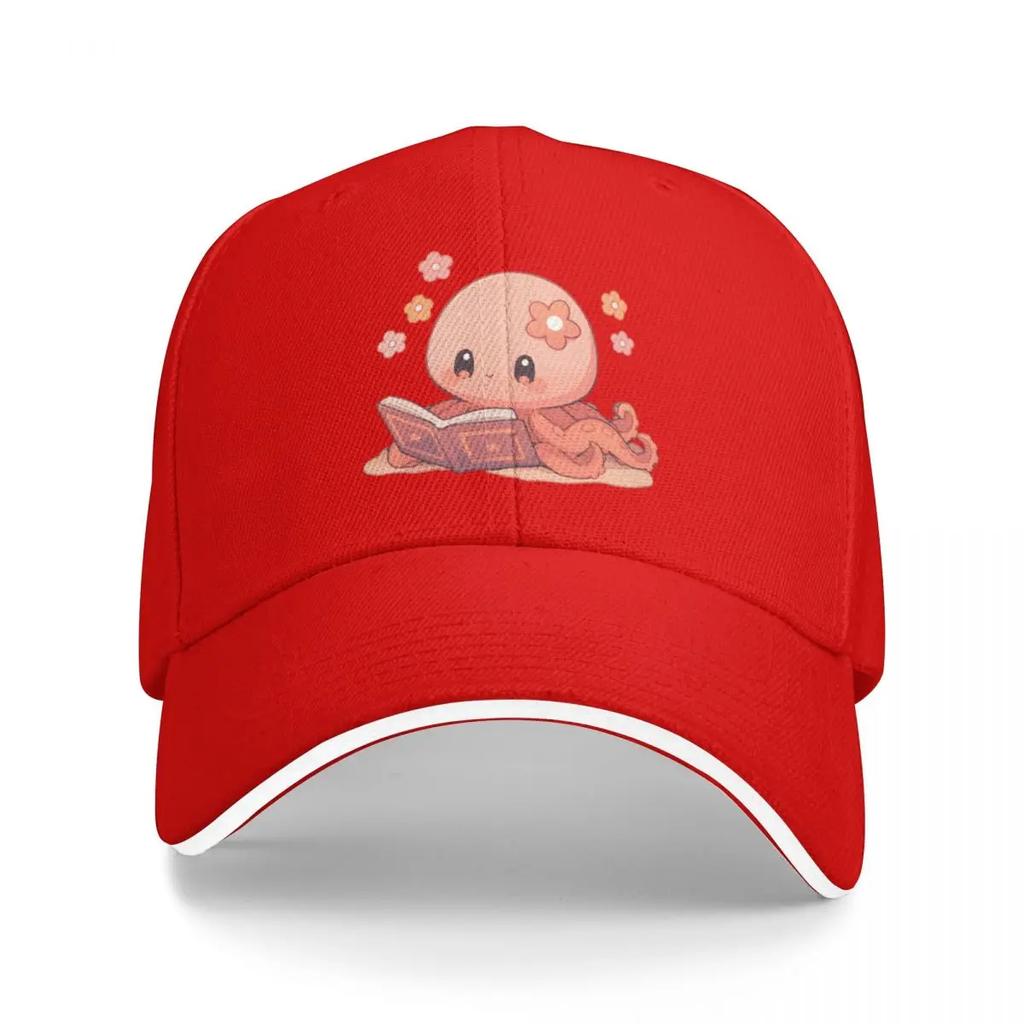 Cute Kawaii Octopus Reading a Book Baseball Cap Hat Man Luxury Horse  Men Womens