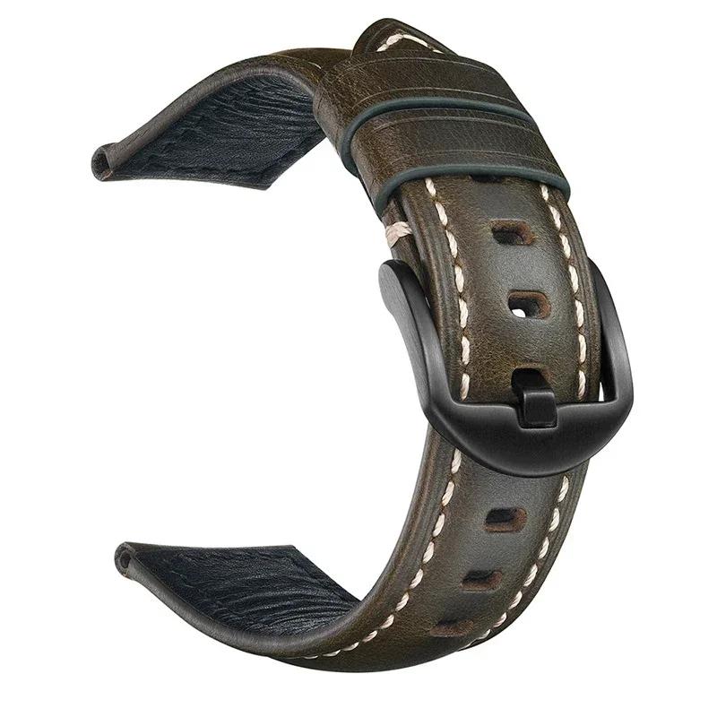 Cowhide Watch Band 18mm 20mm 22mm 24mm 26mm Retro Genuine Leather Watch Strap Quick Release Wrist Bracelet Belt