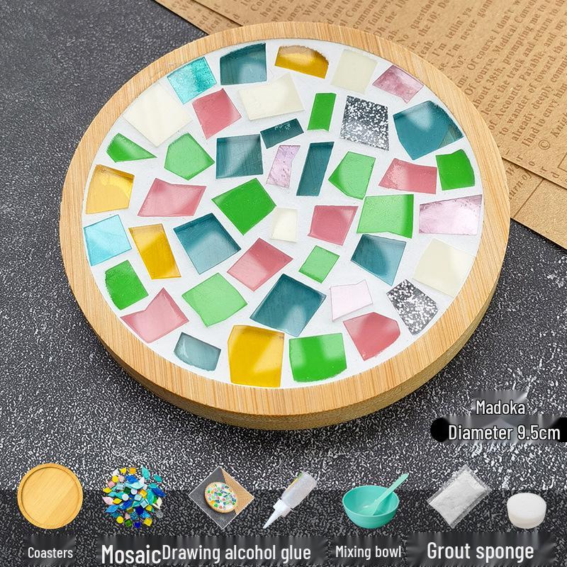 Handmade Glass Mosaic Cup Mat Pixel Puzzle DIY Kit - Educational Toy