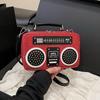 Foreign Trade Sequined Radio Box Bag 2025 New European and American Fashion Contrasting Color Shoulder Bag Women's Versatile Messenger Bag