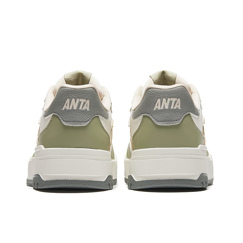 Anta 982 Slip Resistant Abrasion Resistant Low top Skateboard Shoes Men's White Green Brown 112448068-7