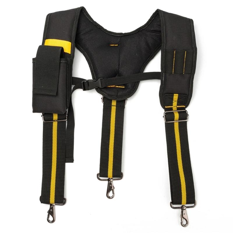 Tool Belt Suspenders Padded Carpenter Electrician Work Suspender with Attachment Loops for Men Women Electrician