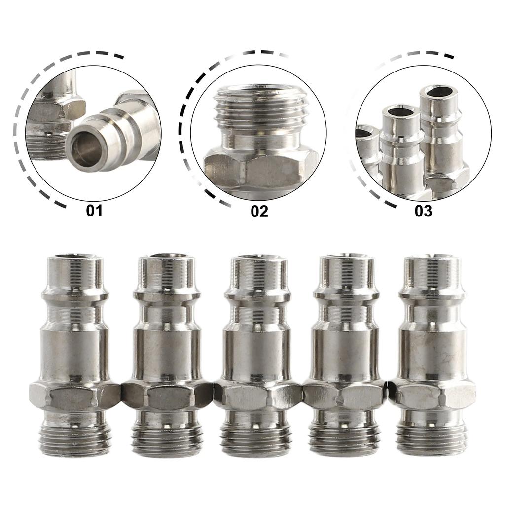 2/5pcs 32mm Quick Release Euro Fittings With Male 1/4" BS-P Thread Compressed Air Line Coupler Connector For Air Compressor