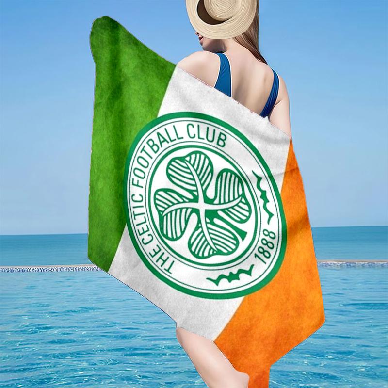 Celtic Football Club Wappen Strandtuch, Super Weiche Mikrofaser, Geschenk für Sie/Ihn, Geburtstag, für Pool, Strand, Reisen, Heimdekoration Fanartikel