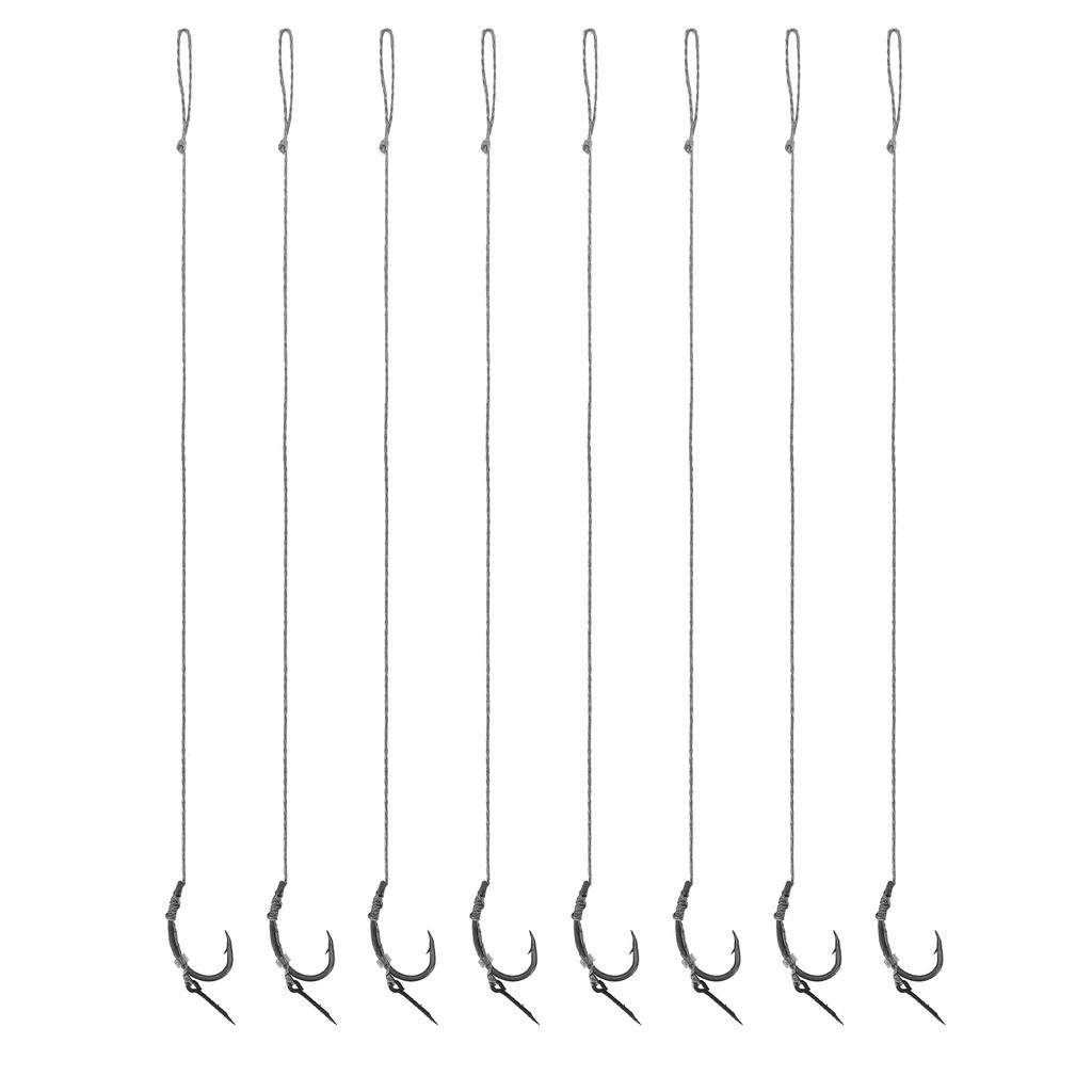 European Lure Straight Needle Feeder Rig Carp Fishing Hook with Barbs Durable Anti-rust Alloy Copper Hooks for Freshwater Saltwater Bait 12#(8pcs)