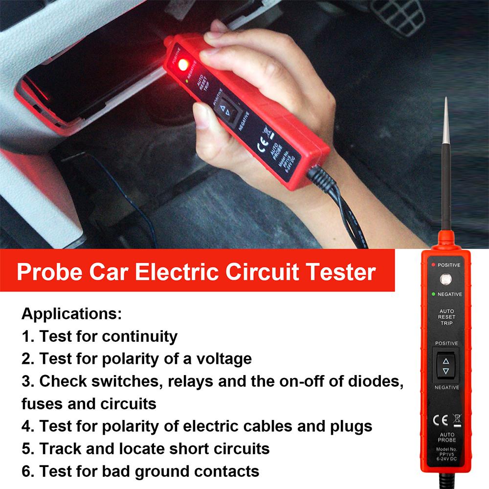 DC 6-24V Car Automotive Circuit Finder Tester Car Repair Tool Auto Voltage Tester Power Probe Diagnosis Scanner