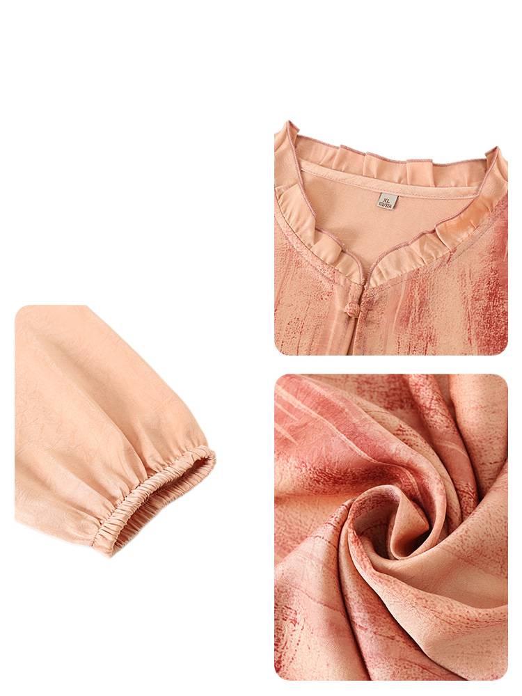 2025 New Spring/Autumn Fashion Set for Middle-Aged Women: Seven-Sleeve Chiffon Blouse