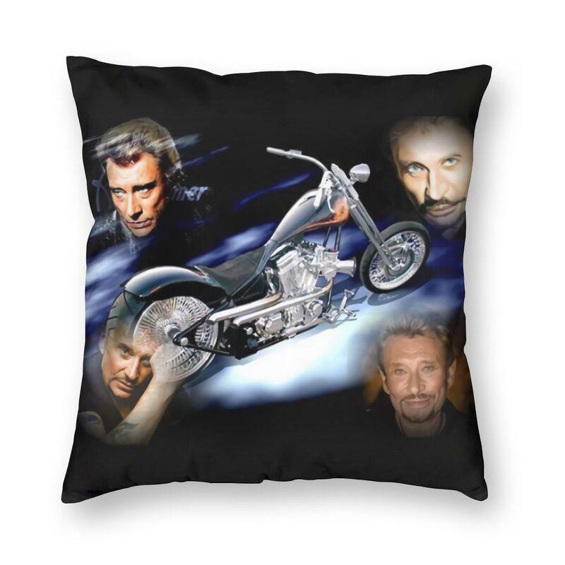 Rock Johnny Hallyday Cushion Covers Sofa Home Decor French Singer Music Square Throw Pillow Cover 45x45cm Decorative Pillowcases