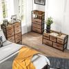 Industrial-style Storage Unit with 3 Removable Fabric Drawers and 2 Shelves - 60 X 29 X 101cm - MDF and Metal