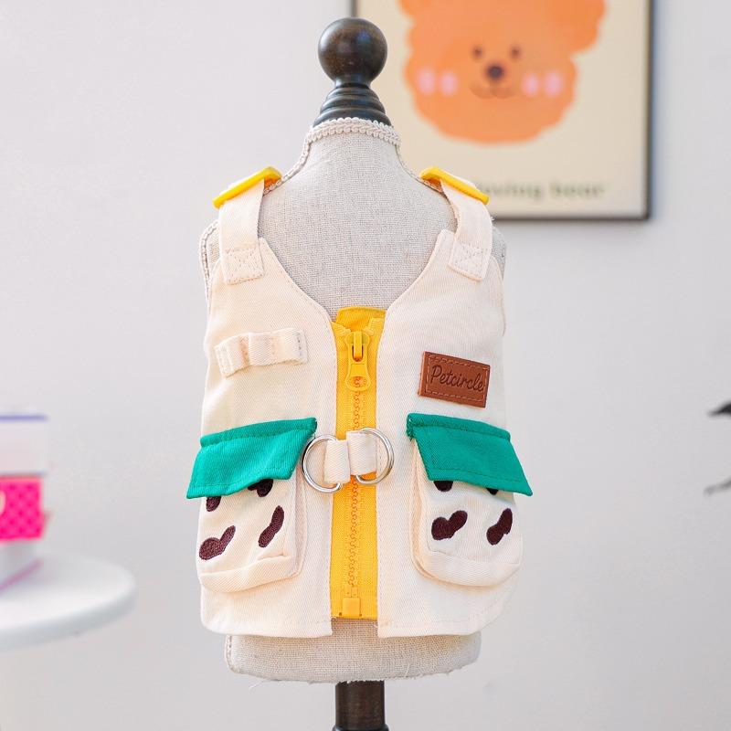 Autumn and winter festival pet cute puppy kitten casual fashion clothing cute pocket tooling vest