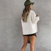 Polo Collar Woolen Coat Women's Casual Long Sleeved Top Solid Color Single Breasted Commuting Loose Jacket Autumn Winter New Fashion