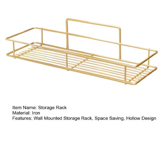 Adhesive Storage Rack Wall Mounted Large Capacity Rack with Hollow Drainage Anti-Rust Organizer for Bathroom Kitchen