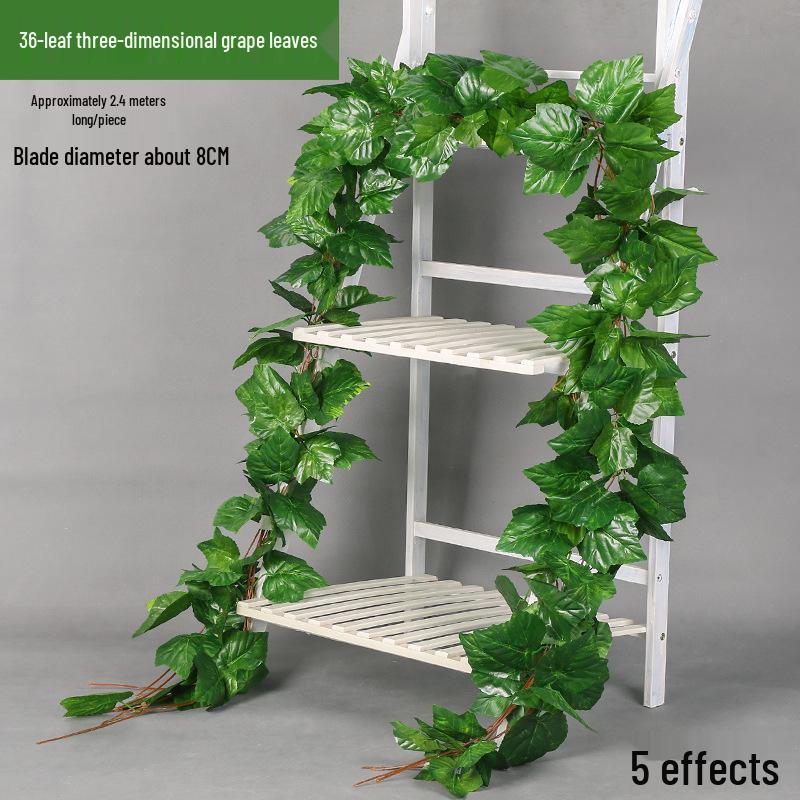 Artificial Green Leaf Grape Vine with Grape Leaves for Ceiling Decoration