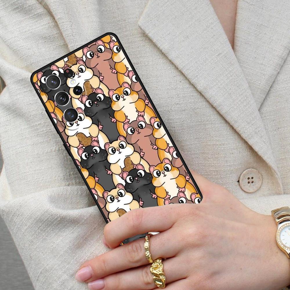 Cute Funny Hamster Funda Cell Phone Case for Samsung Galaxy S26 Ultra S25 S24 S23 S22 S21 S20 Note10 Cover