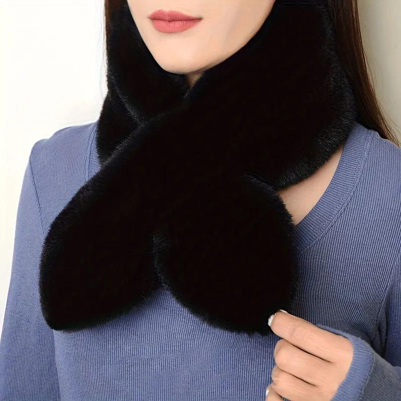 Plush Scarf Fashionable And Versatile Women's Thickened Plush Neckband Imitation Collar