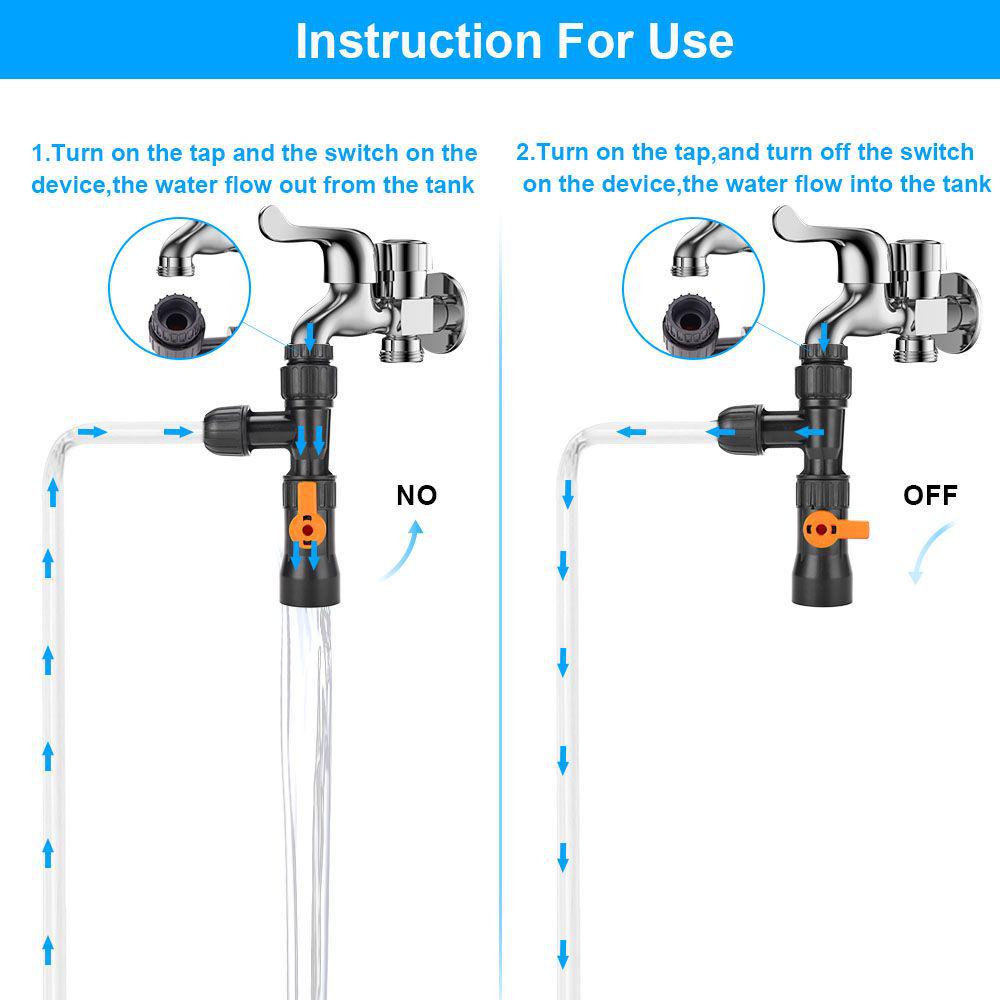 Faucet-Style Fish Tank Water Changer and Cleaning Pump