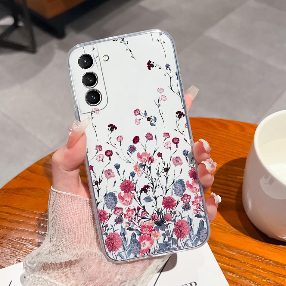 For Samsung S21 FE Plus Ultra Phone Case Ink Painting Soft TPU Clear Silicone Anti Drop Back Cover For Galaxy S 21 Funda Bumper