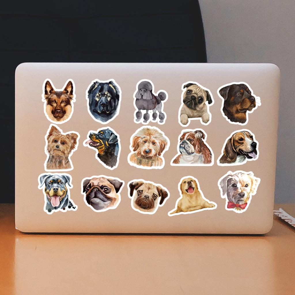 100 Watercolor Cartoon Dog Doodle Stickers Car Suitcase Skateboard Decoration Stickers Waterproof Creative Cartoon Stickers
