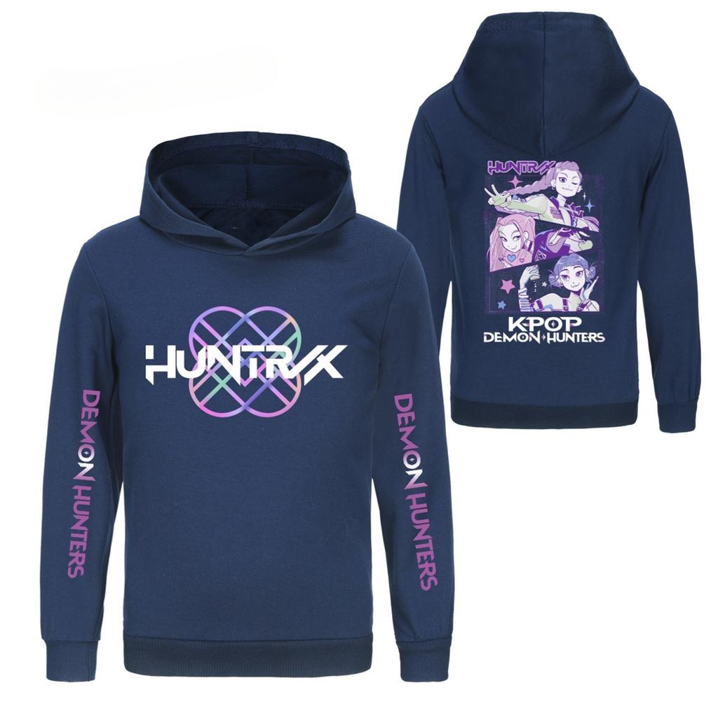 Kids' Long Sleeve Loose Pullover Letter Print Drawstring Hooded Sweatshirt