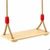 Balançoire enfant - GINGER HOME - Siège plat bois massif - Cordes solides - Charge 100 kg