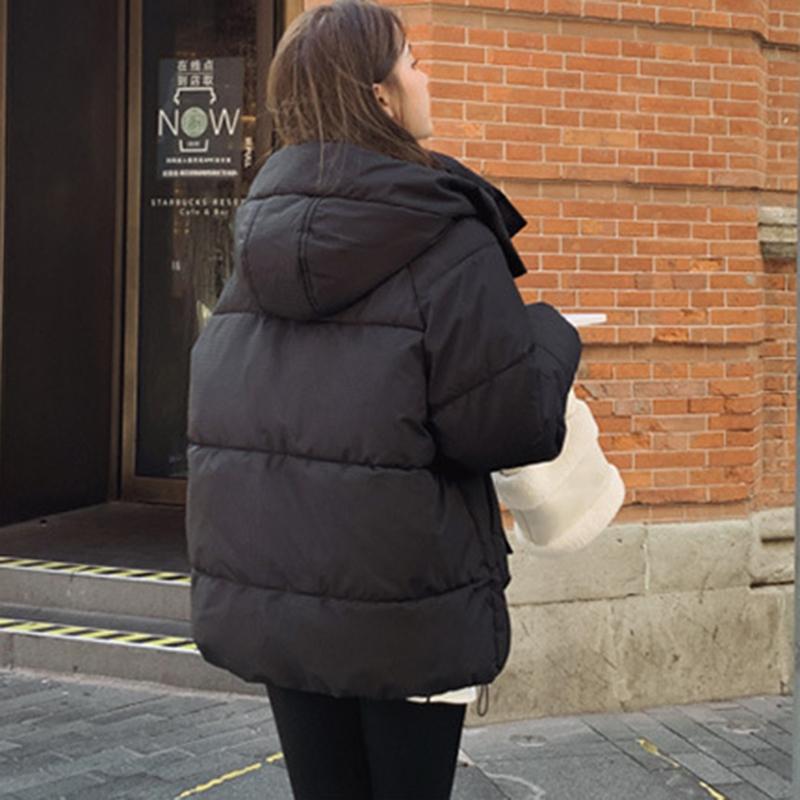 Autumn and Winter Down Cotton Jacket Korean Version Loose Hooded Short Cotton Jacket Fashion Women's Casual Warm Cotton Jacket