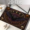 Gothic Bat Snake Rectangle Door Mat Astrology Rose Floral Non-Slip Welcome Rug Luxury Gold Black Carpet for Home Entrance Decor