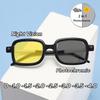 New Retro Square Night Vision Myopia Glasses Men Women Yellow Protective Photochromic Sunglasses Computer Driving Glasses