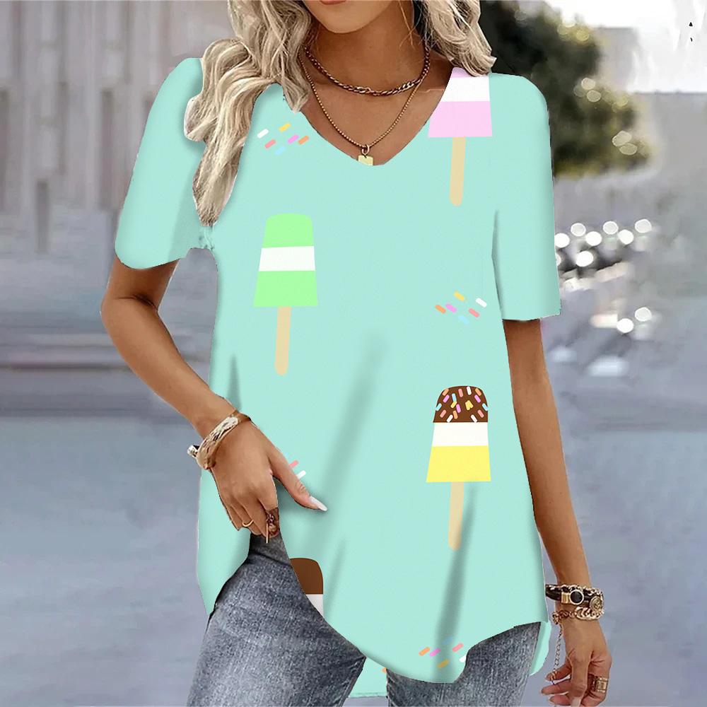 

Футболка с коротким рукавом с 3D-принтом в растительный узор, модная повседневная футболка с круглым вырезом, принт, летняя женская одежда XXXL