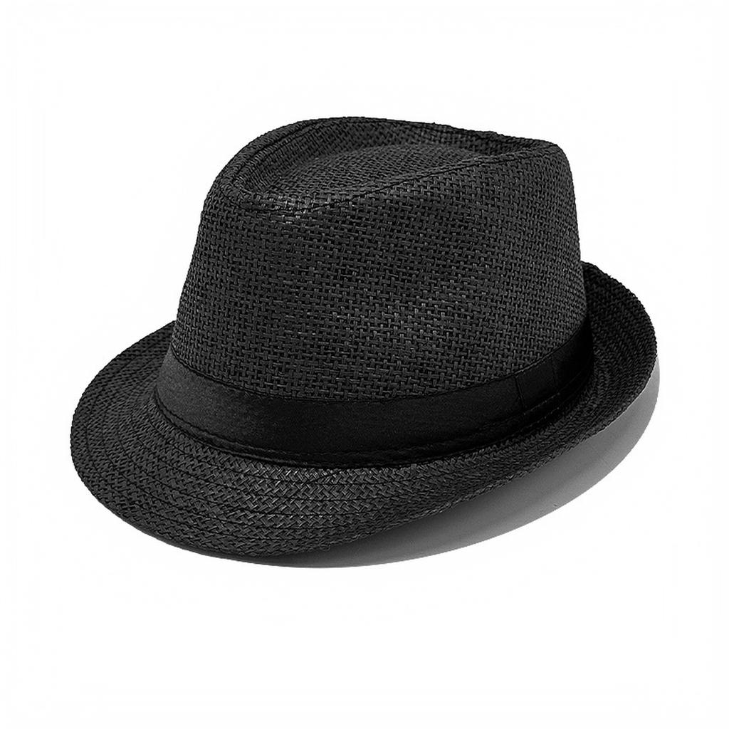 Ανδρικό Ψάθινο Καπέλο Fedora για τον Ήλιο το Καλοκαίρι Φαρδύ