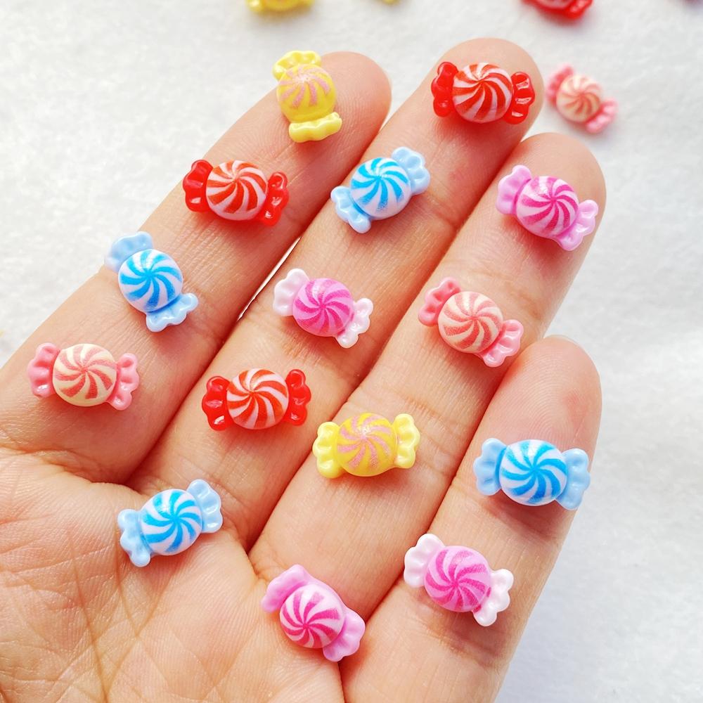 30Pcs New Mixed Nail Art Resin Colorful Candies Designer Charms Rhinestones DIY Craft For Nail 3D Decorations