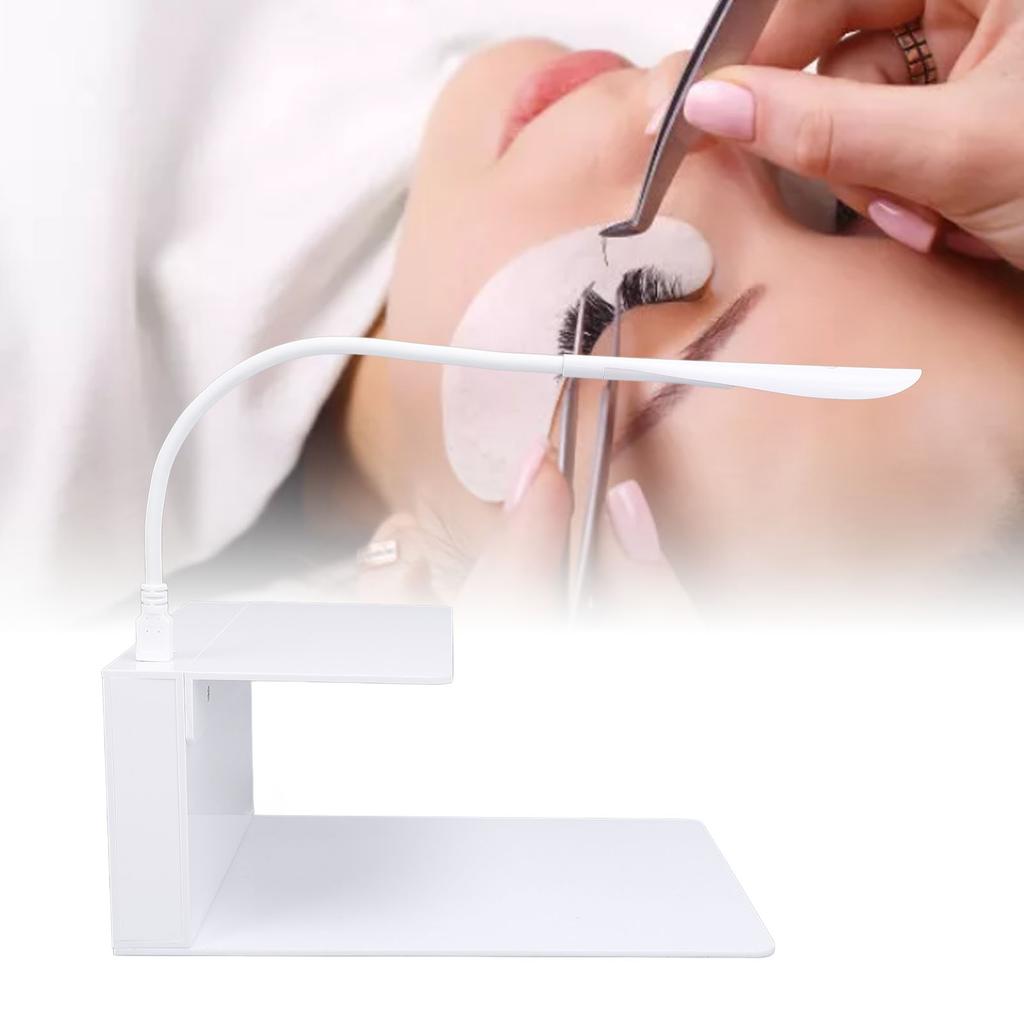 Eyelash Extension Pillow Shelf Stand with LED Light 3 Levels Brightness Grafting Tool Acrylic Lash Pillow Shelf Organizer for Beauty Salon