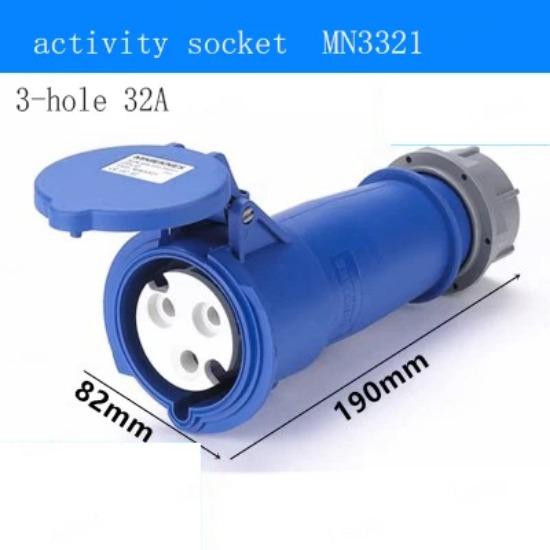 1pcs Industry Plug And Socket Connectors Surface And Concealed Installation 3 4 5 Hole Core 16 A 32A Waterproof Two Three-Phase