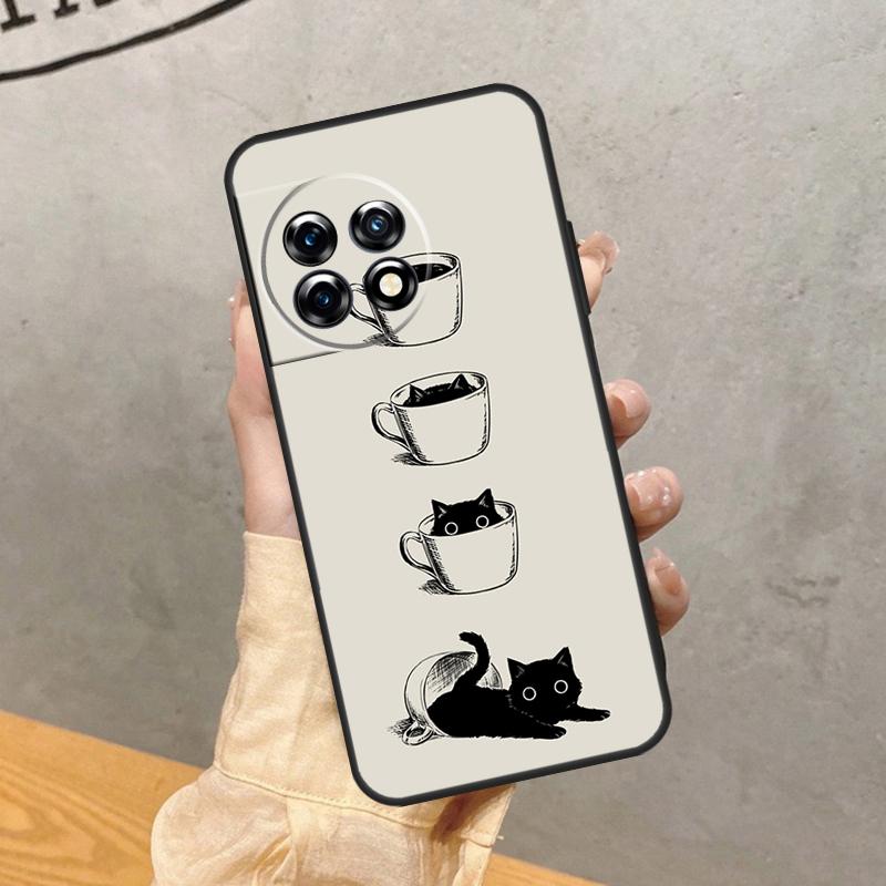 

Black Cats Ink Cute Pet Witch Art Case For OnePlus 15 R 13 13R 13T 12 11 10R 10T 8T 9 10 Pro Nord CE 5 4 2 3 Lite N20 N30 Cover OnePlus Nord CE 3