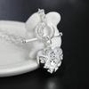 925 Sterling Silver AAA Zircon TO Chain Necklace Wedding Fashion Jewelry
