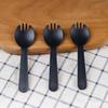 Jianaishenghuo Disposable Fruit Forks And Spoons, 100 Individually Wrapped, Thickened Cake Dessert Forks, Takeout Fast Food, Frosted Black