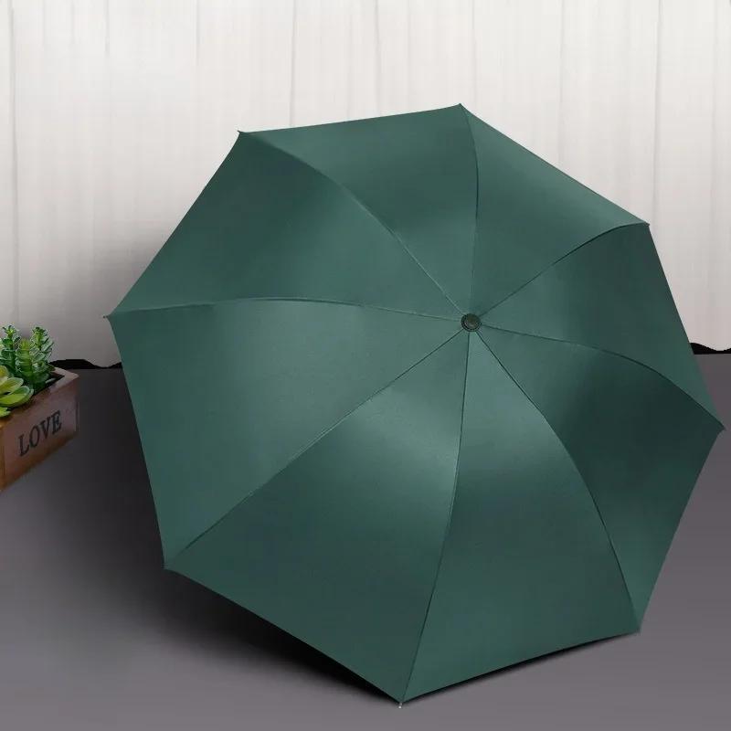 

Большой ветрозащитный зонт с 8 спицами, полностью автоматический зонт для сильного дождя, складной зонт двойного назначения для солнечной или дождливой погоды темно-зеленого