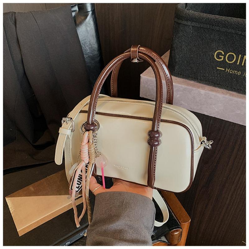 Fashionable and Simple Hand-held Bowling Bag, Color-matched Small Square Bag, Single-shoulder Crossbody Bag, Commuting Bag