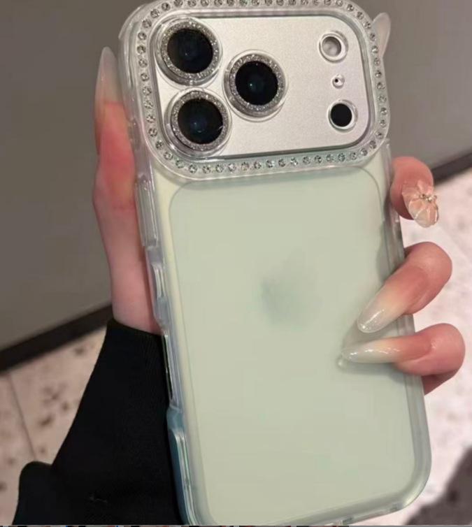 

Solid Color Jelly Phone Case for Apple 17 Pro/17 Pro Max with Full Coverage & Diamond Lens Protection 16 Plus