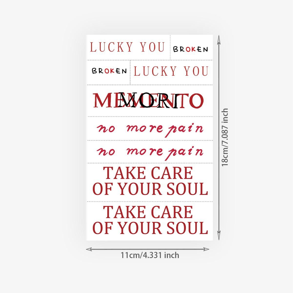

Semi-Permanent Red And Black Contrasting Colors English Tattoo Sticker, Waterproof And Long-Lasting, Kusa Collarbone Model, Simulated Tattoo Sticker 11*18