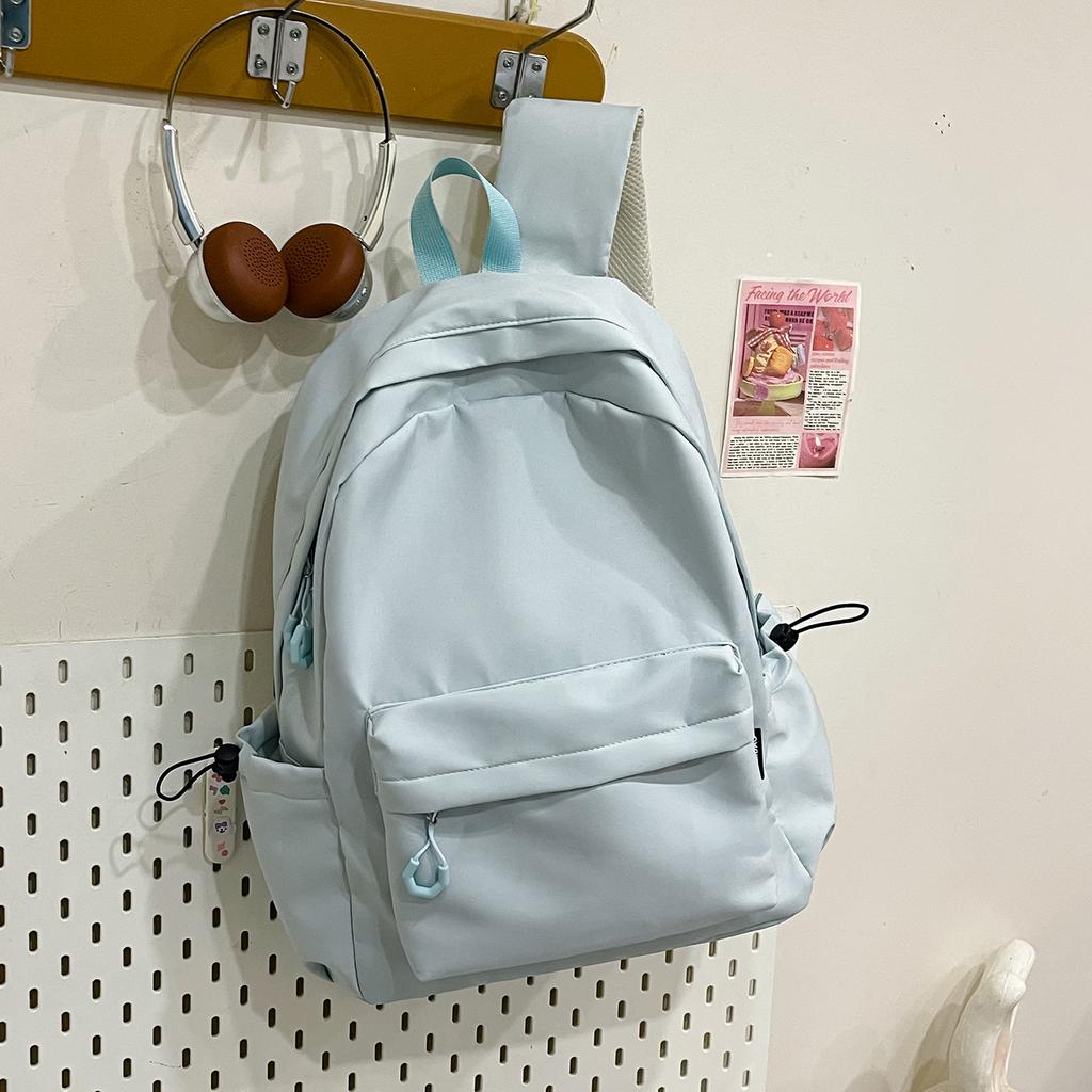 Schoolbag new college student schoolbag female Korean version ins large capacity simple solid color backpack junior high school backpack